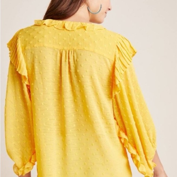 Anthropologie Haida Ruffle Peasant Top Yellow. Large - Picture 2 of 10
